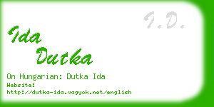 ida dutka business card